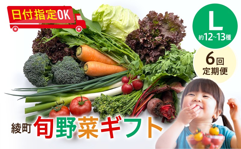 
                  【6回定期便】綾町旬野菜ギフト〈 Lサイズ/約12-13種 〉4人以上分 産地直送 野菜セット 詰め合わせ 新鮮 有機栽培 旬 採れたて 野菜定期便 野菜 人参 トマト じゃがいも 玉ねぎ きゅうり さつまいも 芋 ねぎ 小松菜 大根 ほうれん草 キャベツ キノコ等 送料無料 【オーガニックのまち 宮崎県綾町】_A0004-110
                