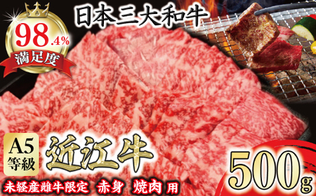 近江牛 赤身 焼肉 500g 折箱入り 【FO40W】【 近江牛 】 牛肉焼肉 A5 ギフト