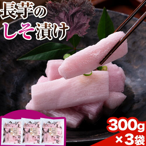 【ふるさと納税】長芋のしそ漬け 3つセット 計900g (300g×3袋) 株式会社FF工房《30営業日以内に順次出荷(土日祝除く)》北海道 浦幌町 ギフト 贈り物 ご飯のお供 つけもの 漬けもの 長芋 しそ 紫蘇 お酒 酒 送料無料