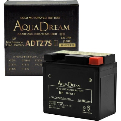AQUADREAM GOLD バイク用バッテリー 液入充電済 ADTZ7S II 1個【配送不可地域：沖縄県】