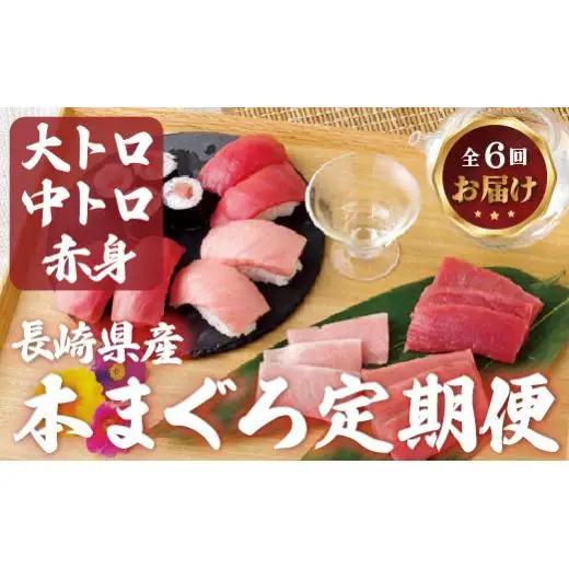 【隔月6回定期便】長崎県産 本まぐろ 3種セット  ( 大トロ 中トロ 赤身 ) 総計600g以上【本家永松屋】本マグロ