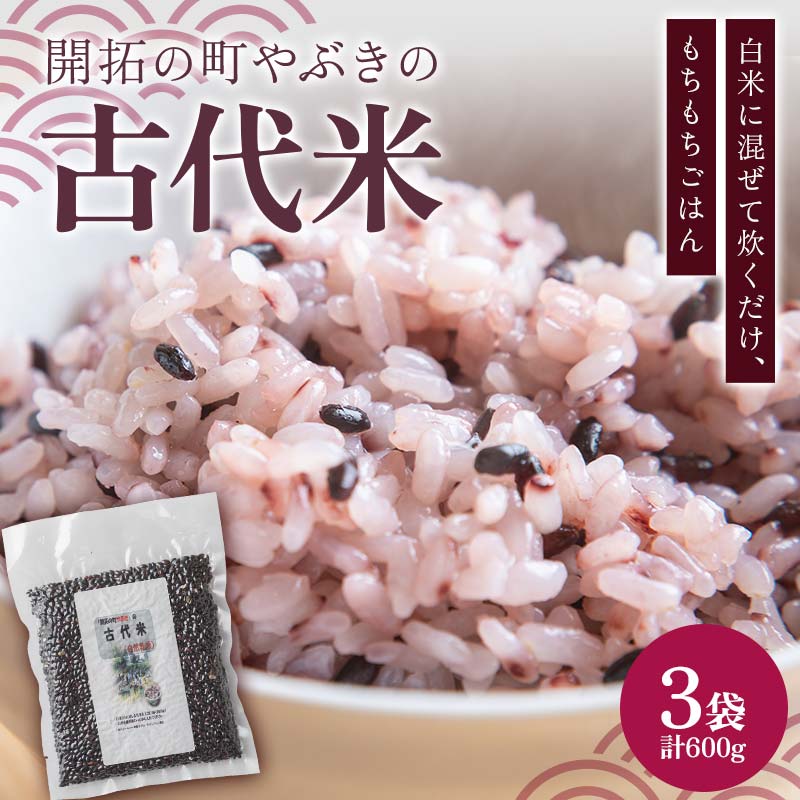 【ふるさと納税】 【令和7年産】開拓の町やぶきの古代米 3袋セット（自然乾燥）F6U-135