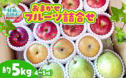 【先行予約 / 10月発送】 おまかせ フルーツ詰合せ 約 5kg (目安：4～5種程度) 【 梨 りんご 洋ナシ ゆず 旬 果物 食べ比べ 詰め合わせ 大和農園 】RT2511