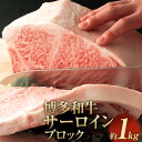 【ふるさと納税】博多和牛 サーロインブロック 約1kg 1キロ サーロイン 九州産 国産 福岡県産 黒毛和牛 牛肉 肉 お肉 化粧箱入り 冷凍 福岡県 大任町 送料無料