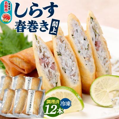 ふるさと納税 名取市 閖上(ゆりあげ)しらす 春巻き(調理済み12本)|21_hmy-191201