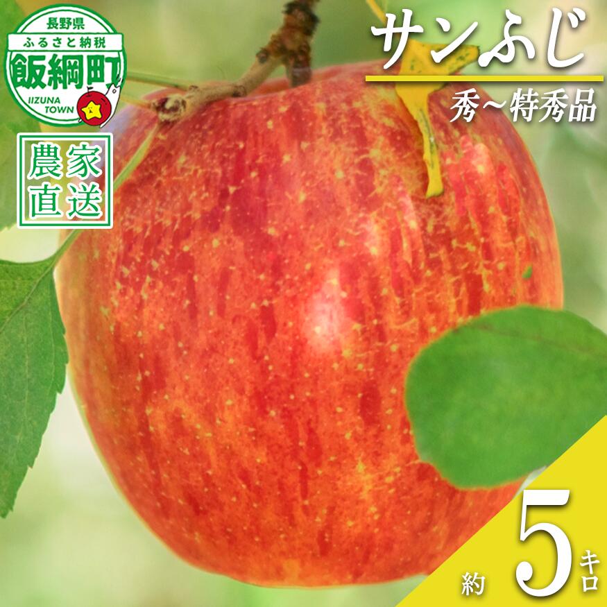 【ふるさと納税】 りんご サンふじ 秀 〜 特秀 5kg 渡辺農園 沖縄県への配送不可 令和8年度収穫分 エコファーマー認定 減農薬栽培 長野県 飯綱町 〔 信州 果物 フルーツ リンゴ 林檎 長野 18000円 予約 農家直送 〕発送時期：2026年12月上旬〜2027年1月中旬 {***}