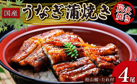 うなぎ蒲焼き 4尾(135g以上×4)  炭火焼きうなぎ 国産うなぎ うなぎ うなぎ うなぎ うなぎ
