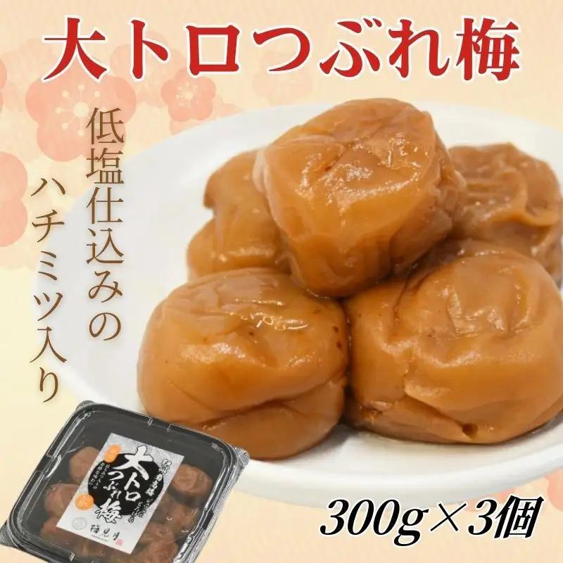 紀州南高梅 大トロつぶれ梅 300g×3個／塩分8％【mryms002】