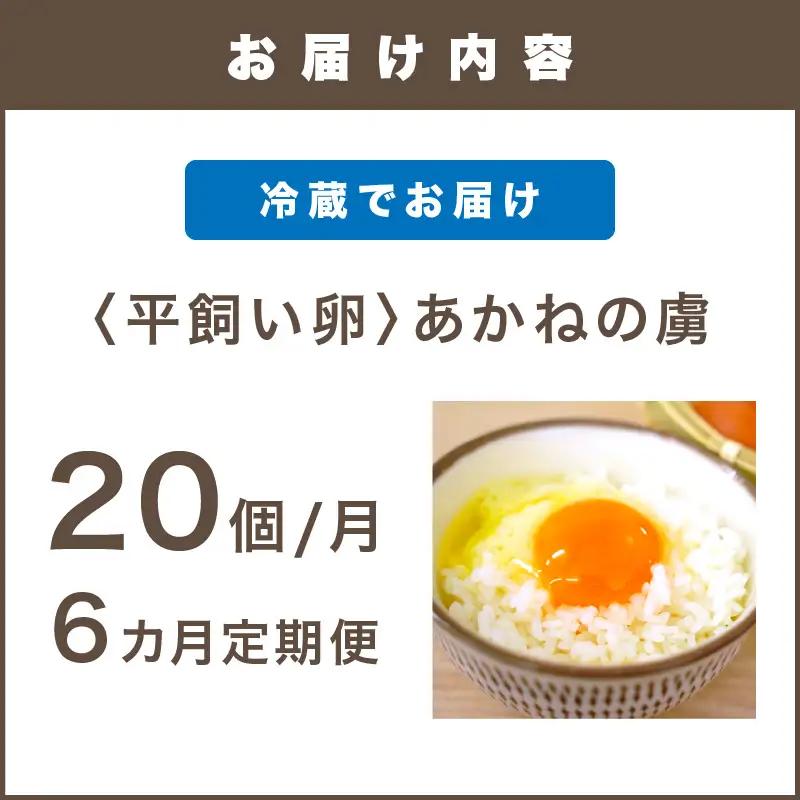 〈平飼い卵〉あかねの虜（20個/月）【6カ月定期便】【E4-006】