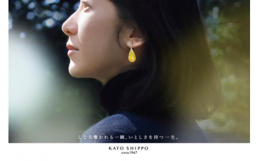 
            ★色6種★【尾張七宝窯元　加藤七宝製作所】雫イヤリング　（カラー：紺透・黄透・緑透・赤透・黄緑透・桃透）
          