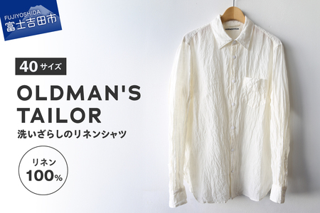 メンズ シャツ 白 【OLDMAN'S TAILOR】LINEN REGULAR COLLAR SHIRT 40サイズ 長袖 高品質 日本製生地 リネン レギュラーカラー シャツ リネン100% カジュアル 山梨 富士吉田