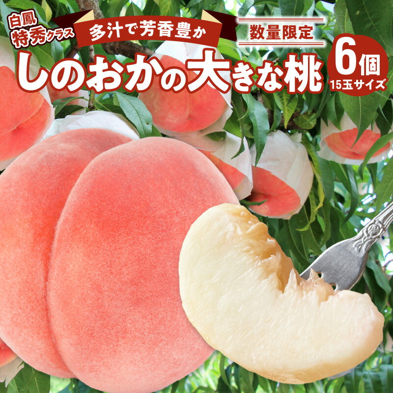 【ふるさと納税】数量限定 桃 約2kg 15玉サイズ × 6個 白鳳 特秀クラス しのおかの大きな桃 大きい 柔らかい 多汁 芳香豊か 果物 フルーツ デザート ピーチ 最高規格 篠岡地区 国産 冷蔵 食品 愛知県 小牧市 お取り寄せ お取り寄せグルメ グルメ 送料無料
