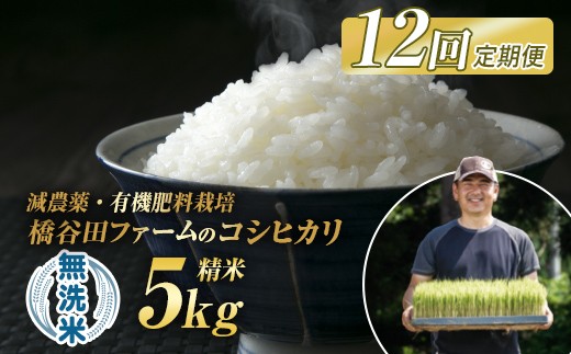 ＜定期便12ヶ月＞令和8年産米 米 減農薬・有機肥料栽培 西会津産米「コシヒカリ」無洗米 5kg 米 お米 おこめ ご飯 ごはん 福島県 西会津町 F4D-2486