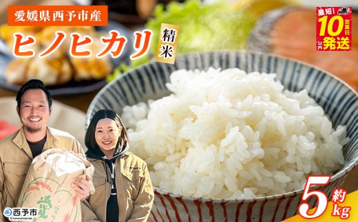 ＜令和7年産 西予市産 ヒノヒカリ 精米 約5kg＞ 選べる 内容量 ひのひかり お米 米 コメ こめ 白米 国産米 単一原料米 ご飯 5キロ お弁当 雑穀 特産品 愛媛県産 株式会社宇都宮米穀 愛媛県 西予市【常温】『最短10営業日以内に順次出荷予定』