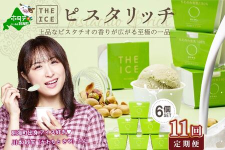 【毎月定期便】【THE ICE】ピスタリッチ6個セット×11ヵ月定期便【be003-1068-100-11】（ちえのわ事業協同組合）（ あいす アイス アイスクリーム ピスタチオ 北海道 別海町 人気  ふるさと納税 ）