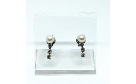 1999 真珠ピアス・スリービーズ（淡水本真珠・ボタン） 淡水真珠 贈り物 かわいいアクセサリー カジュアル オシャレ クリスマスプレゼント 