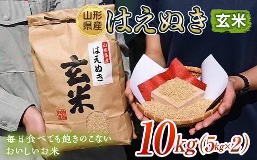 山形県産 はえぬき 玄米 10kg（5kg×2袋）  米 お米 コメ ごはん ご飯 食品 山形県 FSY-0654