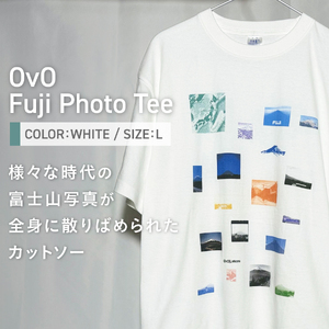 Tシャツ 半袖 WHITE Lサイズ 綿100％ 「 OvO Fuji Photo Tee 」 ユニセックス カジュアル ファッション 白 ホワイト 富士山