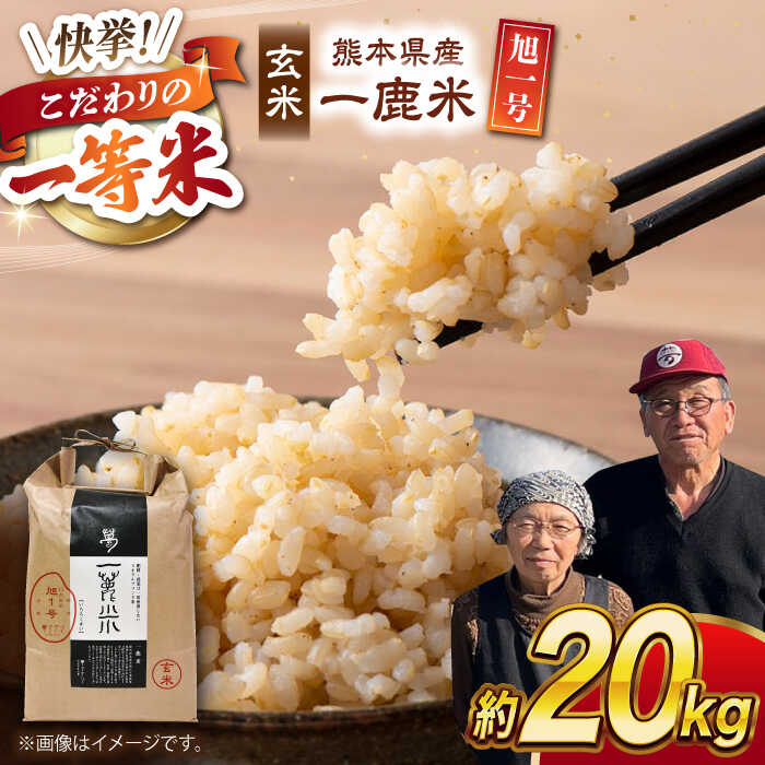 【ふるさと納税】〈令和7年度新米〉【先行予約】【天日塩を使用】一鹿米 旭一号 玄米 20kg【株式会社 夢アグリ】[ZCL006] 新米 令和7年