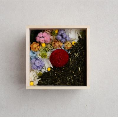 ふるさと納税 宇治市 【お花とお茶葉のアレンジメント】茶和花(宇治駅)レッド4寸