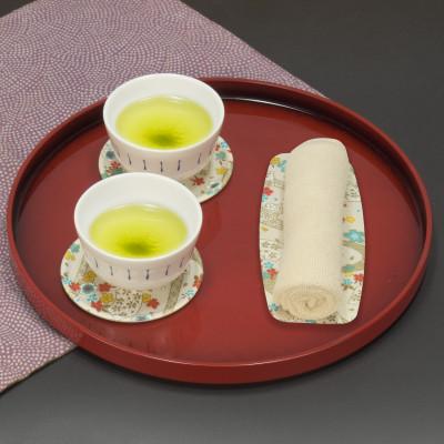 ふるさと納税 和歌山市 友禅和紙 おしぼり トレー 桜扇 金流水 5枚セット 食洗機対応の和風おしぼりトレー |  | 02