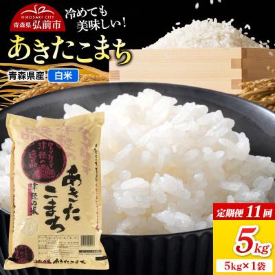 ふるさと納税 弘前市 《定期便11ヶ月》米 あきたこまち【白米】5kg(5kg×1袋)R7年産|24_wda-060511