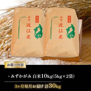 【定期便】令和5年産 みずかがみ 10kg 全3回 近江米 みずかがみ 米粉 200g付（竜王町 みずかがみ）