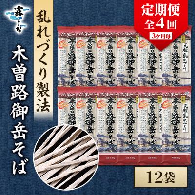 ふるさと納税 木曽町 【3ヵ月毎定期便】木曽路御岳そば12把をお届け全4回