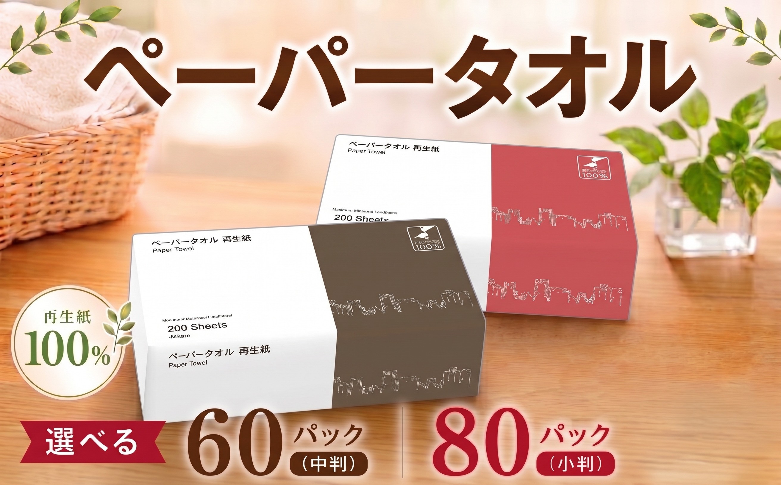 
                  ペーパータオル 200枚 選べる 60パック 80パック 再生紙 使い捨てタオル ソフトタイプ 手拭き キッチン 掃除 備蓄 防災 生活用品 消耗品 吸水 使い捨て ハンドタオル 紙タオル 圧縮 梱包 エンボス加工 株式会社TSC TSC
                