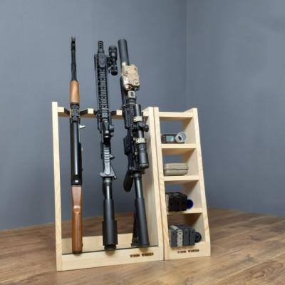 ふるさと納税 横手市 WOOD WORKS ライフルスタンド 3丁掛+マガジンラックセット【本体:ナチュラル】 |  | 01