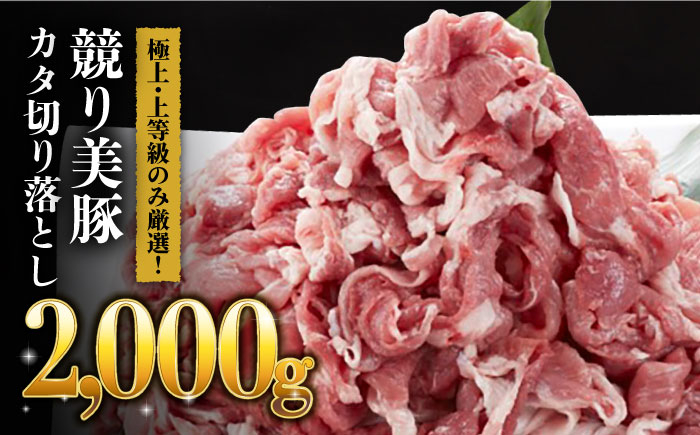 
長崎県産 「競り美豚」豚 カタ 切り落とし 2000g（500g×4パック） 長崎県/合同会社肉のマルシン [42AAAO009]
