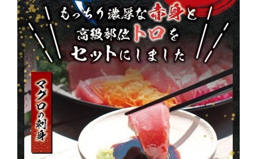 本マグロ（養殖）トロ＆赤身セット 500g【1か月以内に発送】／まぐろ 刺身 鮪 本鮪 クロマグロ 赤身 中とろ 大トロ【nks110】