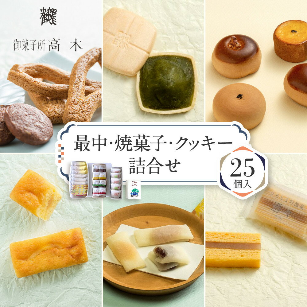 【ふるさと納税】【御菓子所高木】 最中・焼菓子・クッキー詰合せ25個入