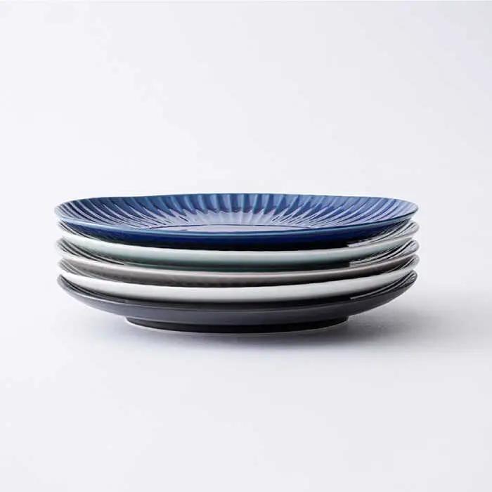 【波佐見焼】しのぎ 楕円皿 プレート（小） 5colors 5枚セット 食器 皿 【一龍陶苑】 [CC56]  波佐見焼