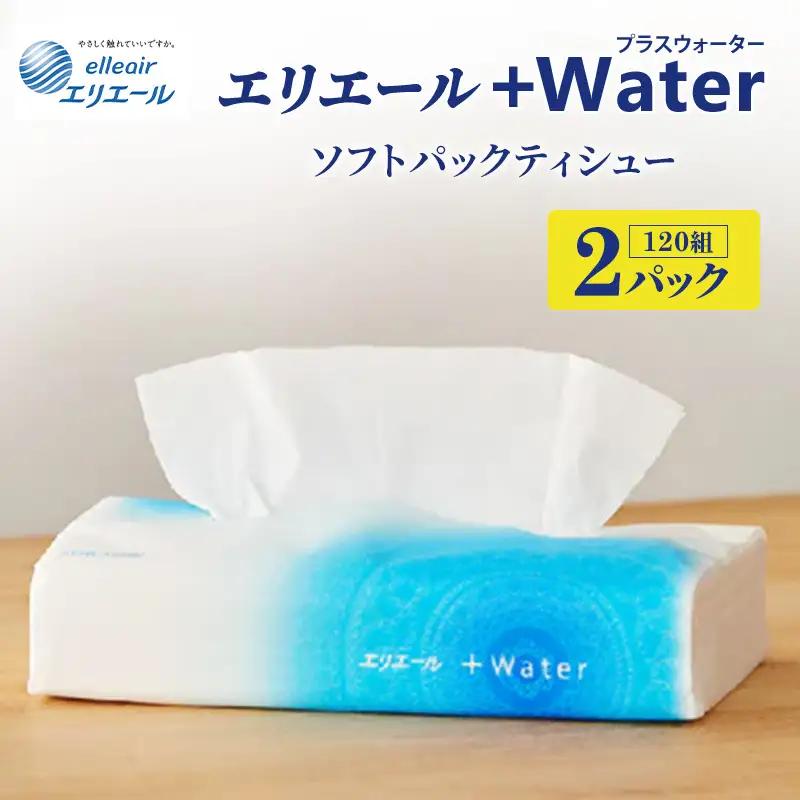 ティッシュ エリエール +Water 120組 2パック ティッシュ
