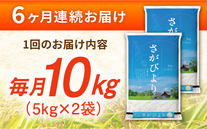 【令和7年産】【10kg×6回定期便】さがびより 計60kg（5kg×2袋）吉野ヶ里町/増田米穀 [FBM007]