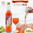 【ふるさと納税】梅酒 やや甘口 アジロン梅酒 500ml 1本 [本坊酒造 マルス穂坂ワイナリー 山梨県 韮崎市 20742611] 酒 お酒 ワイン 梅酒 甘口