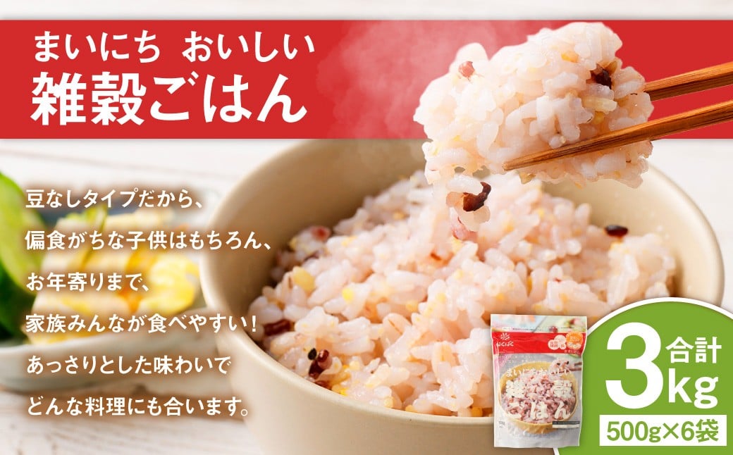
                  まいにちおいしい雑穀ごはん 500g×6袋 雑穀 雑穀米 コメ 米 国産 ご飯 ごはん 雑穀ごはん
                