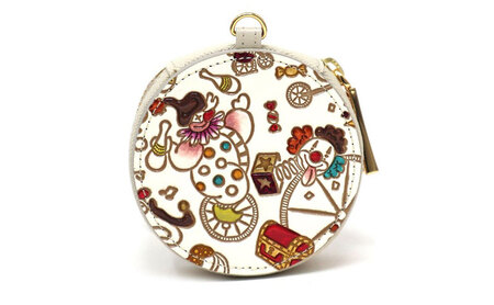 【文庫屋大関】マカロンポーチ ピエロ＜マチネ＞【皮革工芸品】 ポーチ ミニポーチ 小物入れ アクセサリー入れ イヤホン入れ 収納 保管ケース 手のひらサイズ  本革 革 皮革 工芸品 工芸 雑貨 ギフ