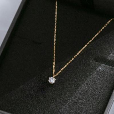 ふるさと納税 大津市 【18金イエローゴールド ダイヤモンドネックレス】0.1ct 優美ある気品 6本たてづめ 45cm