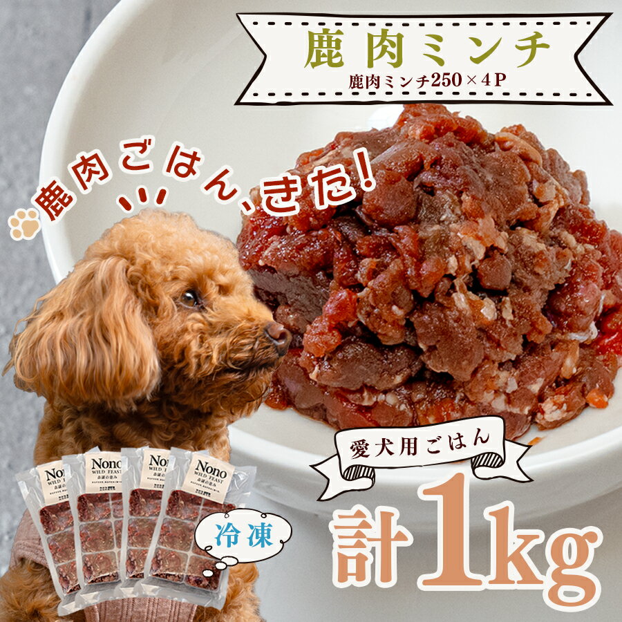 【ふるさと納税】【愛犬用ごはん】鹿肉 ミンチ 1kg 大容量 ペットフード ドッグフード 犬用 犬用ごはん 犬用おやつ ナチュラルフード 無添加 トッピング ご褒美 鹿 ジビエ 生食 自然食 小分け 国産 高知 大型犬 Wild feast 森羅の恵み