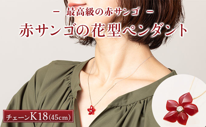 
                  【最高級】赤サンゴの花型ペンダント | アクセサリー ネックレス ジュエリー 珊瑚 赤珊瑚 宝石 サンゴ プレゼント クリスマス バレンタイン カジュアル レディース シンプル 贈答用 人気 高価 高級 おすすめ ふるさと納税サンゴ ふるさと納税ネックレス ふるさと納税アクセサリー 高知県 室戸市
                