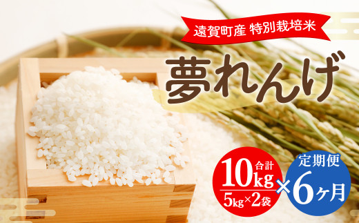 【6ヶ月定期便】 特別栽培米 夢れんげ 10kg×1袋 合計60kg 精米 米 コメ 定期便 【2025年10月下旬発送開始】