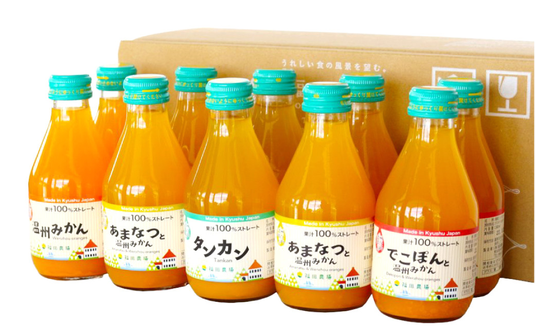 【飲み比べ】九州まるごとしぼり 10本(各180ml) セット 4種 果汁100％ ジュース