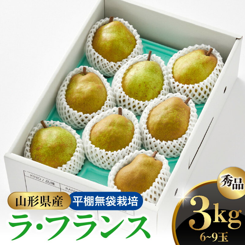 【ふるさと納税】 西洋梨 ( ラ・フランス ) 3kg 秀品 フルーツ 果物 ラフランス 洋なし 洋ナシ 洋梨 産地直送 お取り寄せ 送料無料 東北 山形県 上山市 0052-2606
