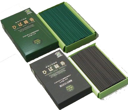 【ふるさと納税】ひば線香（香煙タイプ1箱、煙の少ない微煙タイプ1箱）