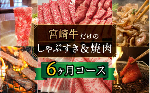 ＜定期便・全6回(連続)＞宮崎牛定期便すき焼き・しゃぶしゃぶ＆焼肉(6ヶ月コース)牛肉 お肉 黒毛和牛 スライス 肩ロース クラシタ リブロース モモ ウデ バラ サーロイン BBQ 国産 九州産 宮崎県産 詰め合わせ 詰合せ 食べ比べ 冷凍【AP-17】【日向屋】