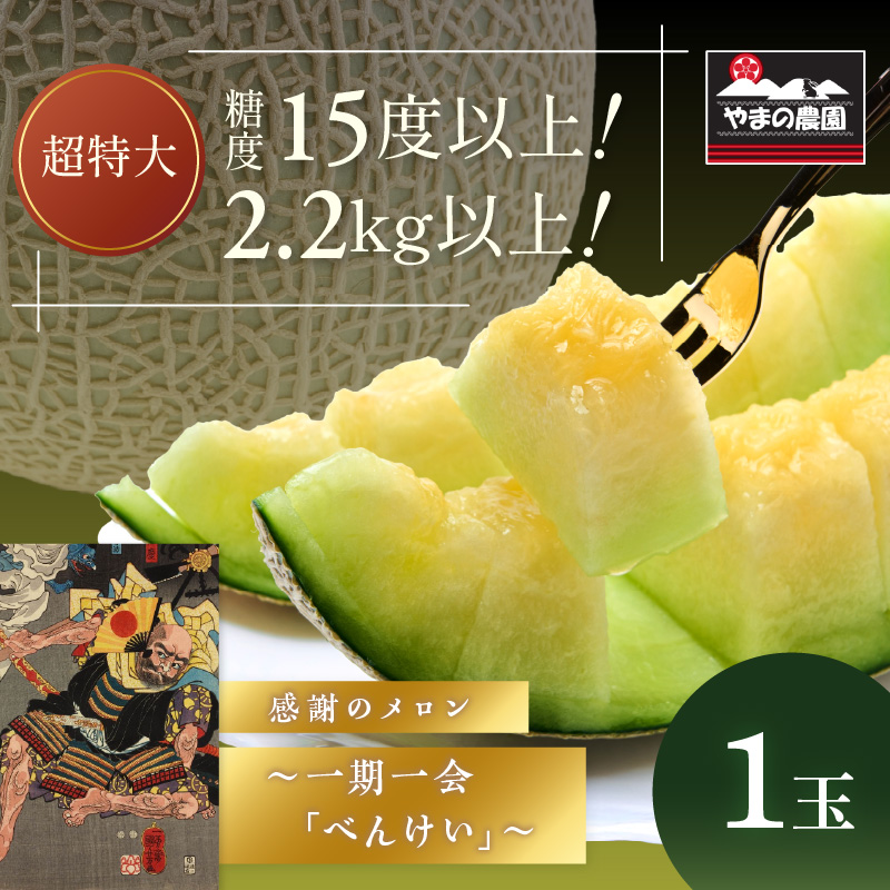 【0926-3】やまの農園　感謝のメロン～一期一会「べんけい」～（先行予約2025年7月中旬より順次発送予定）