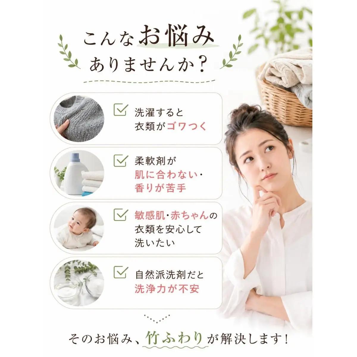 【洗剤】 竹ふわり 洗濯洗剤 定期便 (3カ月お届け)