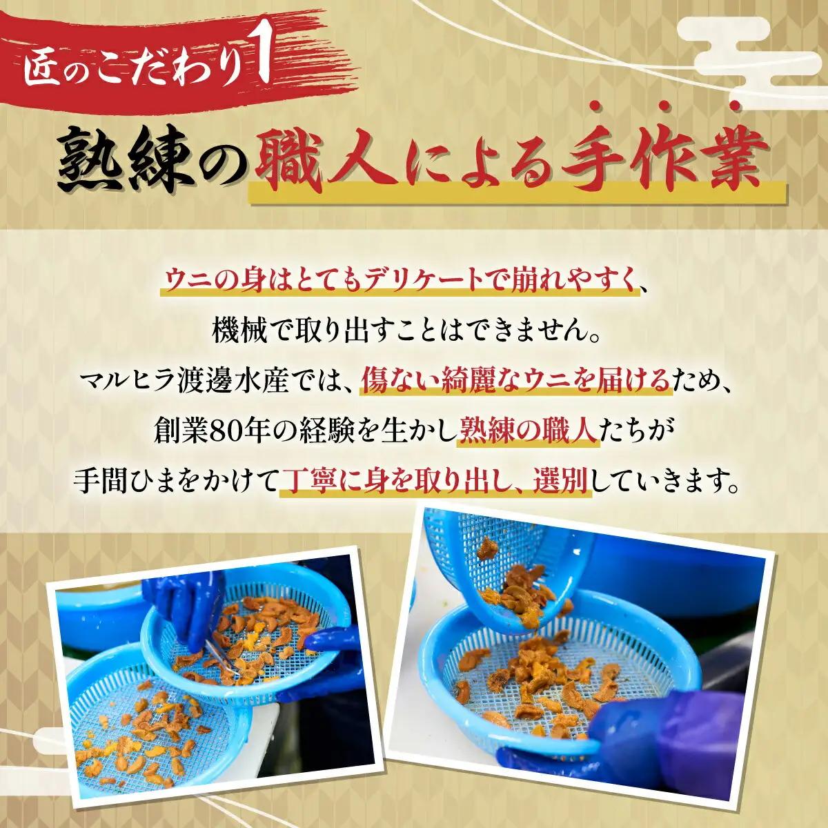 無添加 極上エゾバフンウニ 塩水パック 200g（100g×2パック） 【mh-0465_B】